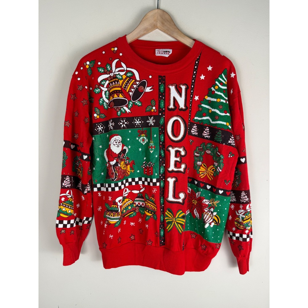 Vintage NutCracker Christmas Crewneck Festive Holiday Graphic Medium Sweatshirt